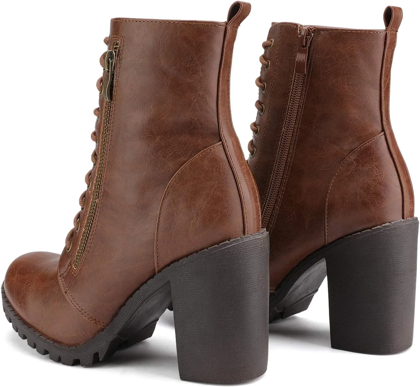 DREAM PAIRS Women's Combat Ankle Boots Chunky Heel Lace up Fashion Heeled Booties