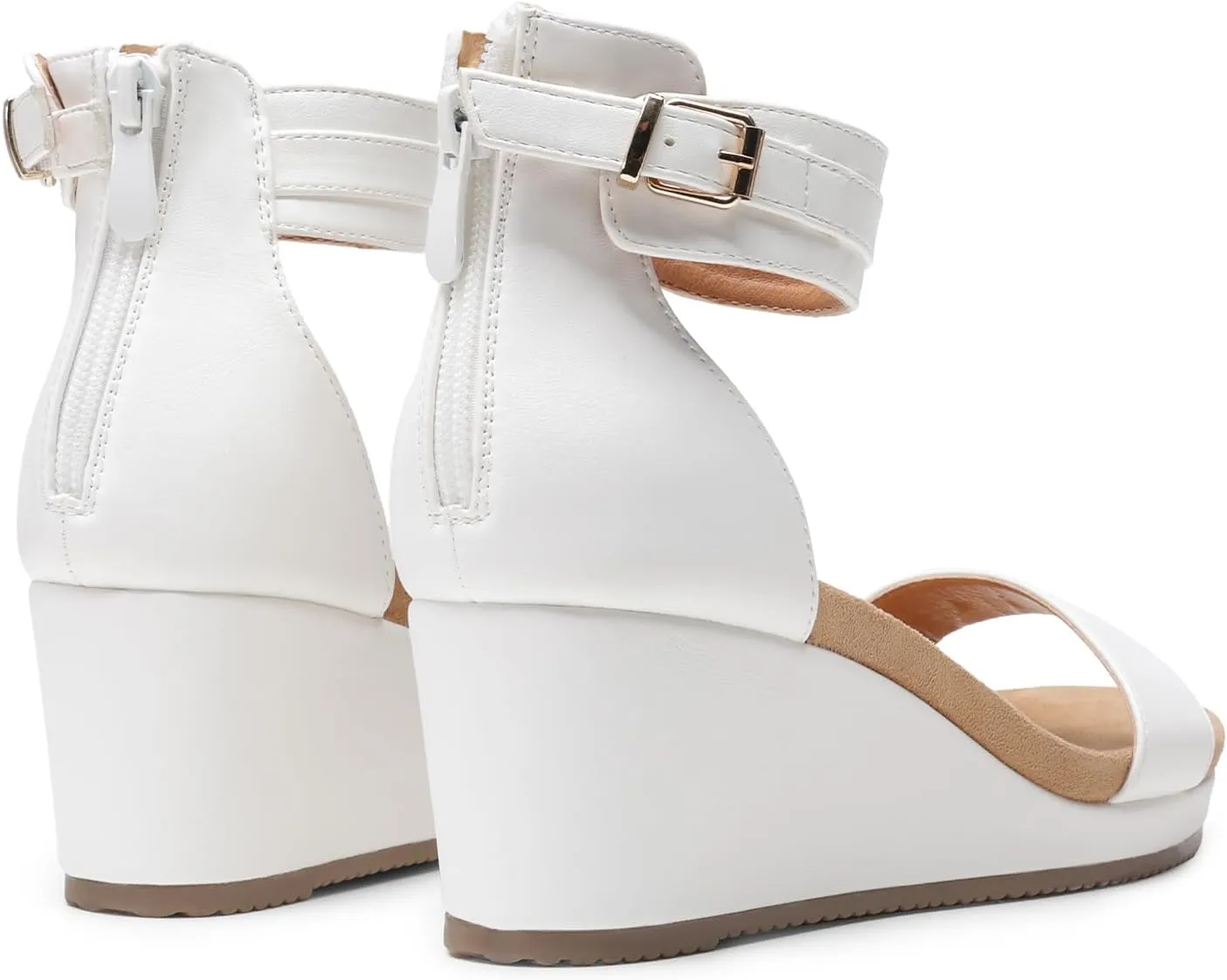 DREAM PAIRS Women's Open Toe Buckle Ankle Strap Platform Wedge Sandals Summer Shoes.
