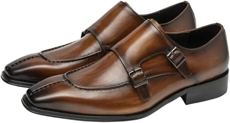 Dress Oxford Shoes for Men Dress Shoes Men Loafers Men Shoes Leather from Italy Double Monk Strap Shoes for Men