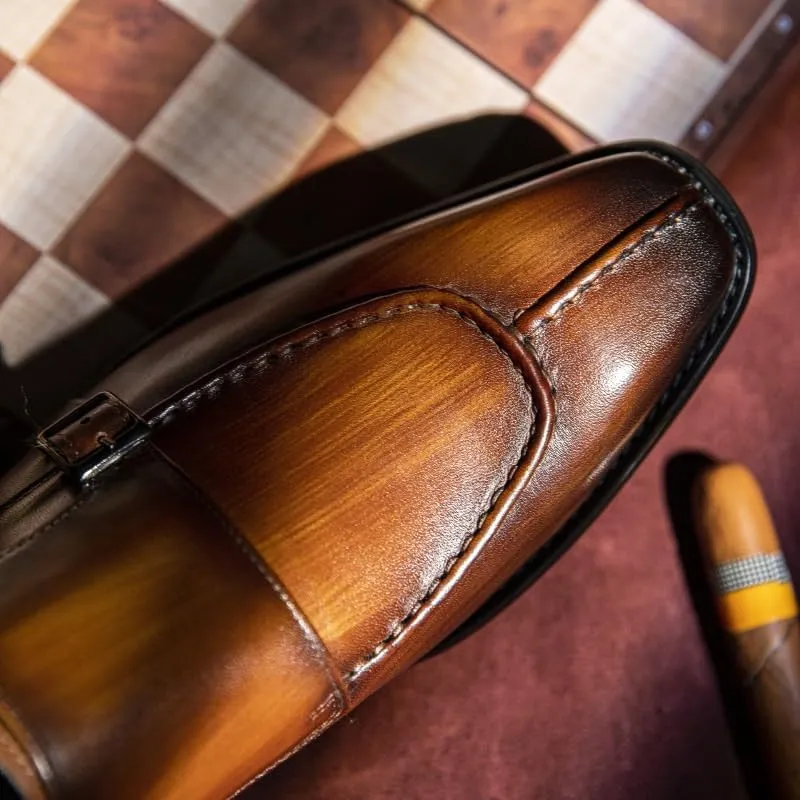 Dress Oxford Shoes for Men Dress Shoes Men Loafers Men Shoes Leather from Italy Double Monk Strap Shoes for Men