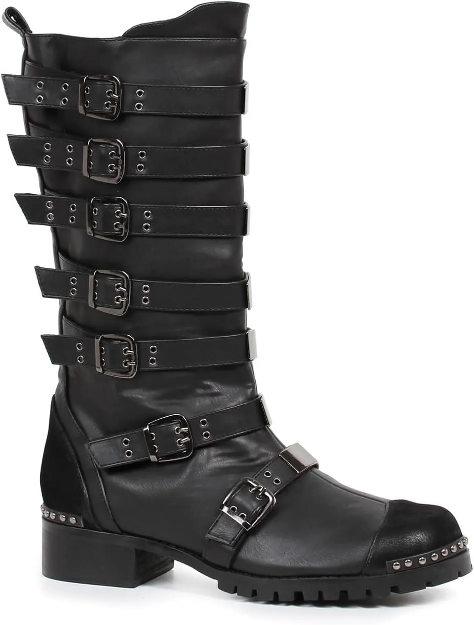 Ellie Shoes mens 158-punk Combat Boot, Black, L 12-13 Medium US