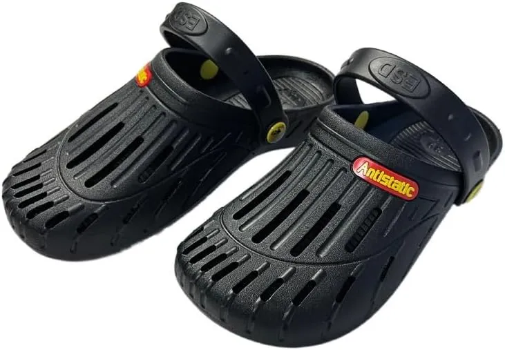 ESD Slippers Closed Toe Mesh Upper Sandals | Anti-Static Safe Conductive Slippers Provide Earthing Grounding for Static Control | Work Shoes for Clean Room,Unisex