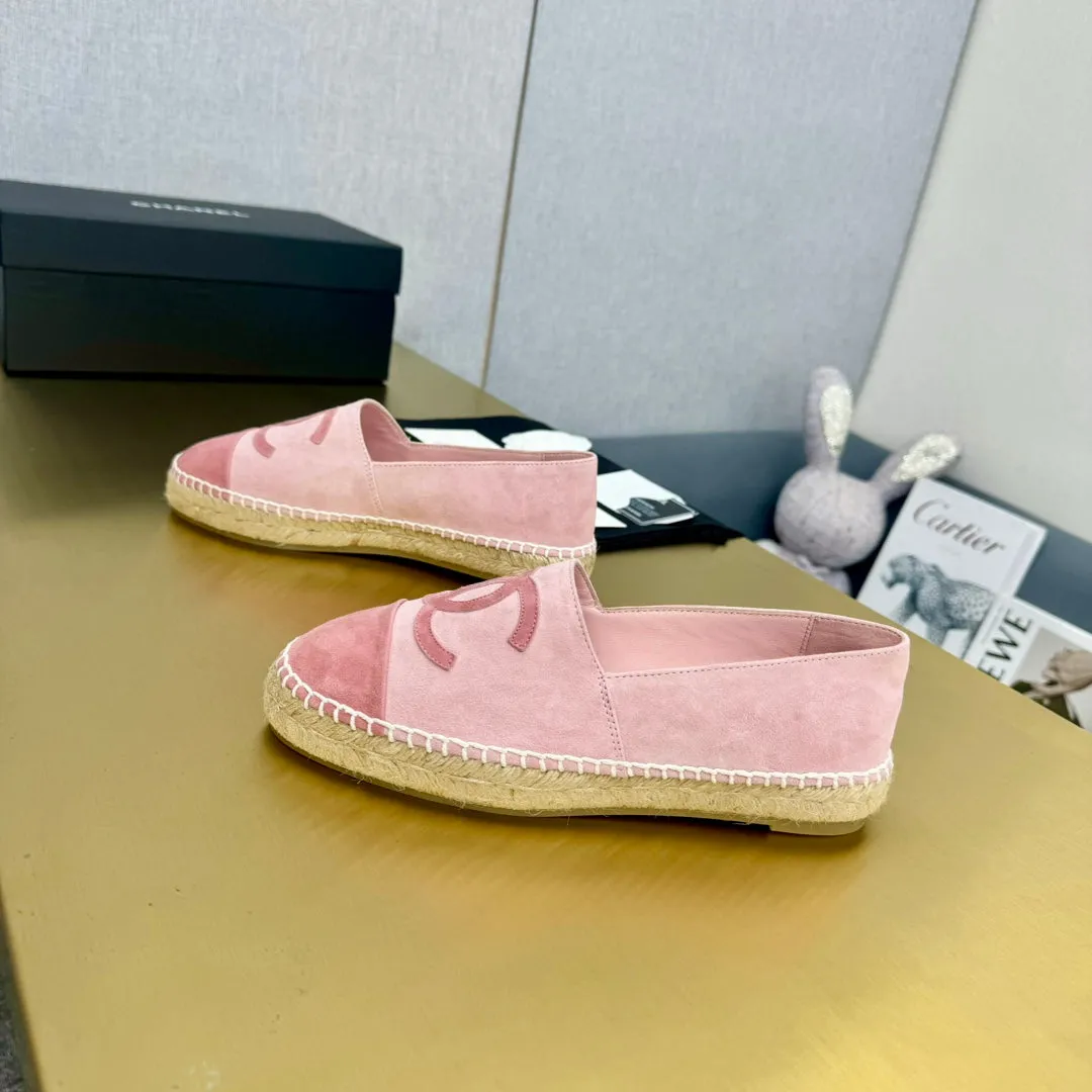 espadrilles rose and dark pink suede