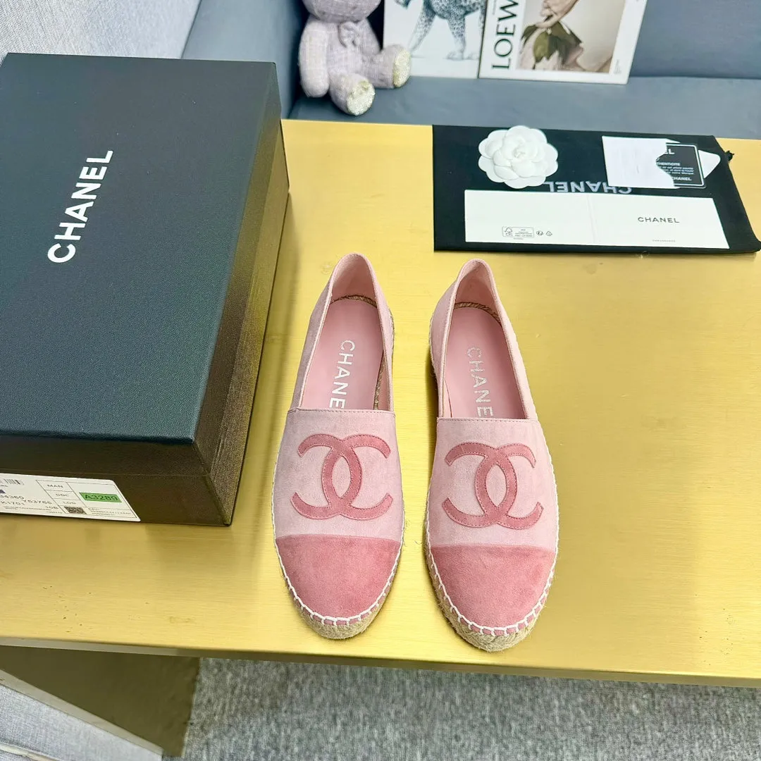 espadrilles rose and dark pink suede