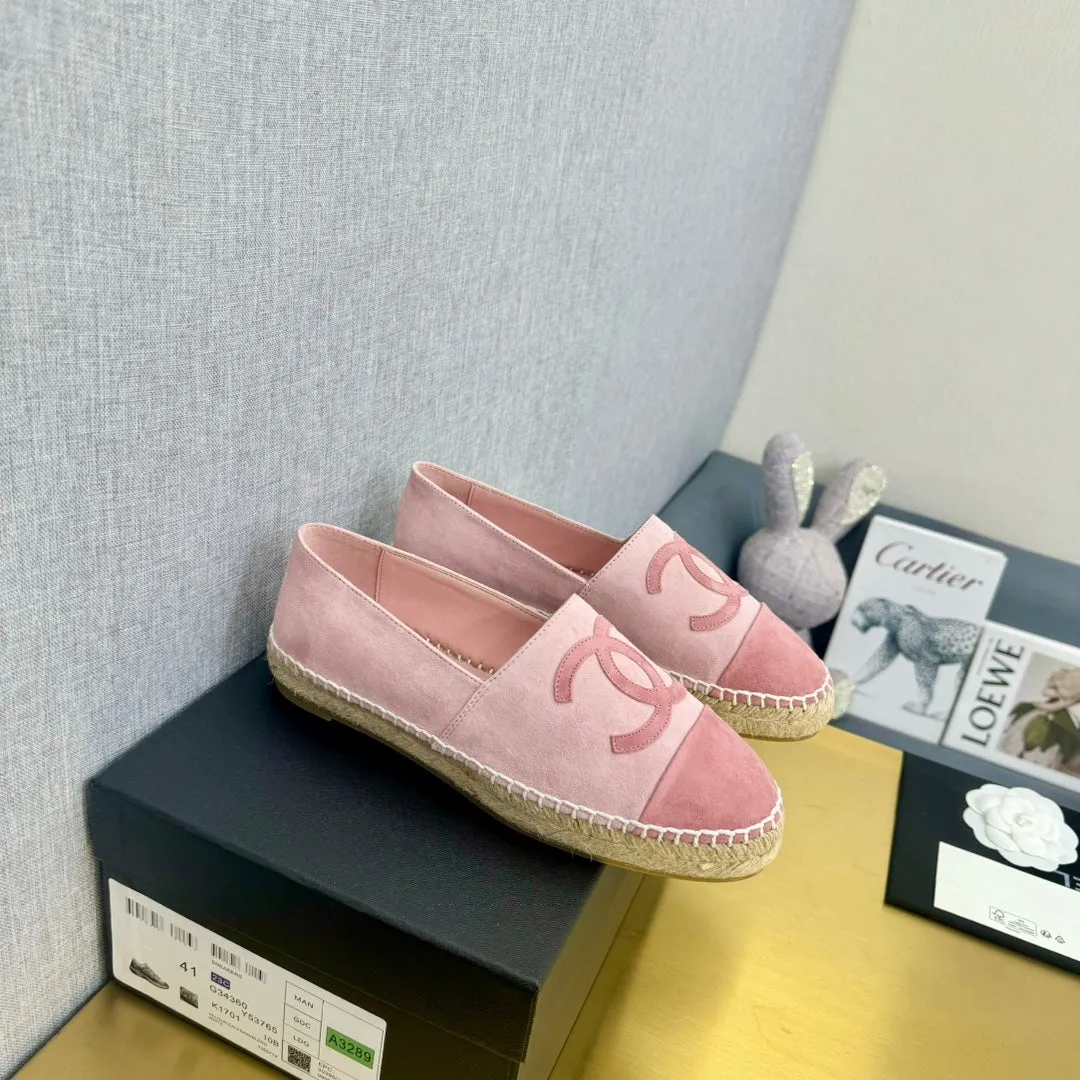 espadrilles rose and dark pink suede