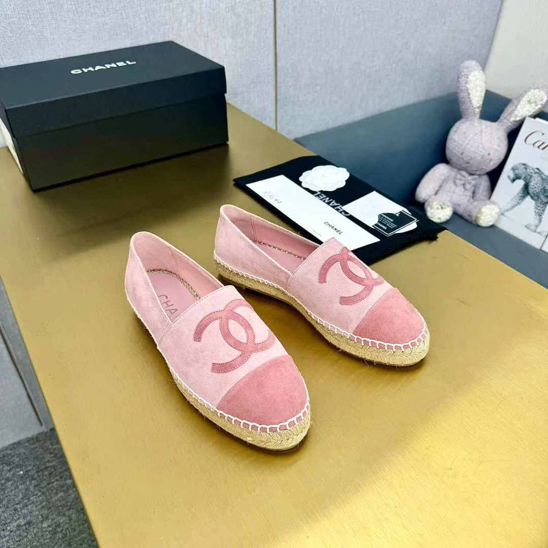 espadrilles rose and dark pink suede