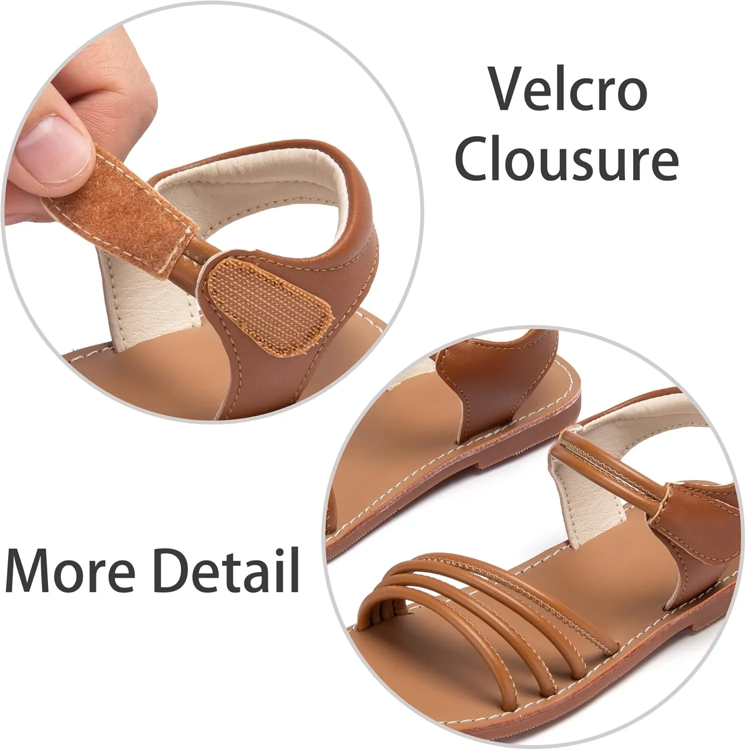 ESTINE Toddler/Little Kid Girls Dress Cross Strappy Open Toe Sandals Princess Flats Summer Flower Girl Shoes