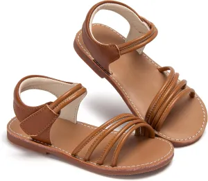 ESTINE Toddler/Little Kid Girls Dress Cross Strappy Open Toe Sandals Princess Flats Summer Flower Girl Shoes
