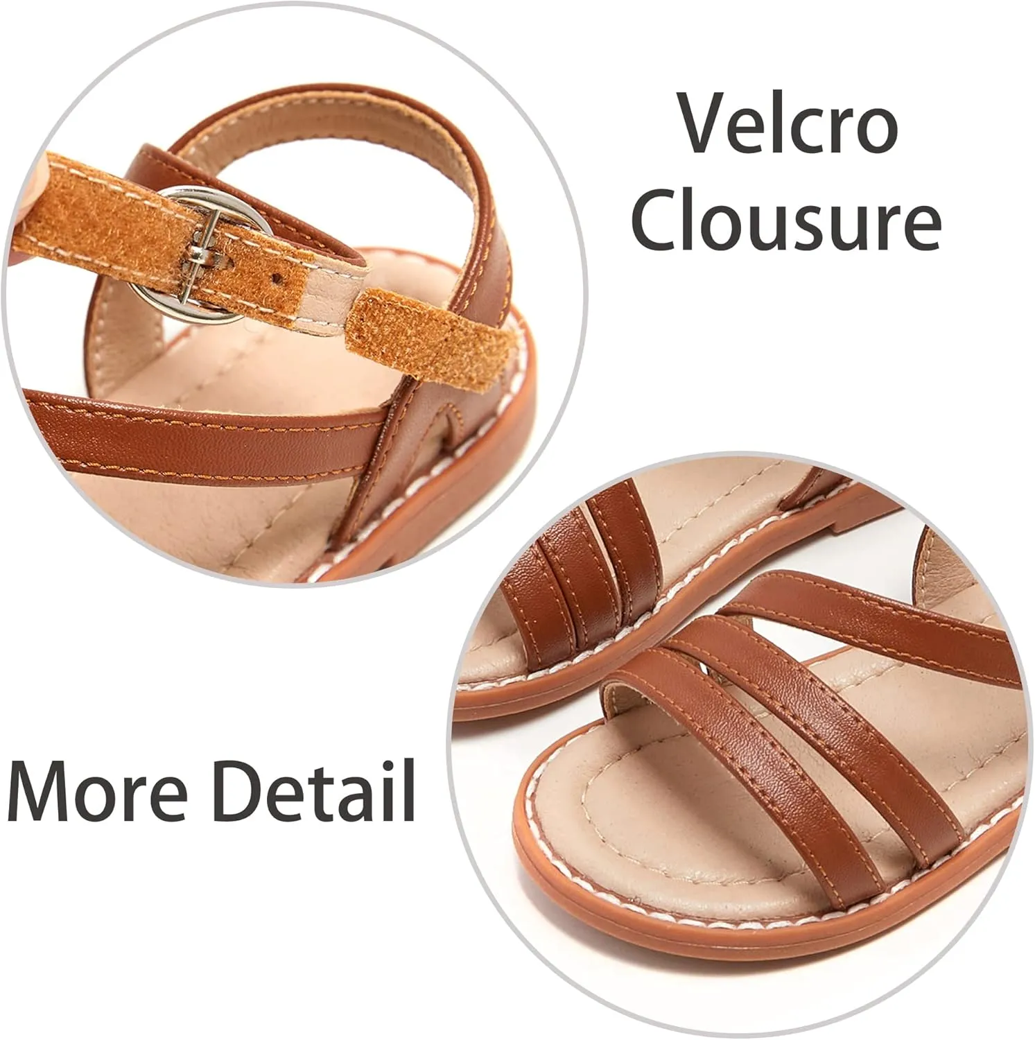 ESTINE Toddler/Little Kid Girls Dress Cross Strappy Open Toe Sandals Princess Flats Summer Flower Girl Shoes