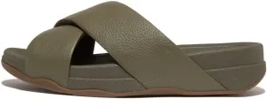 FitFlop Men's Surfer Tumbled-Leather Cross Slides