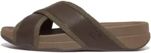 FitFlop Men's Surfer Webbing/Leather Cross Slides