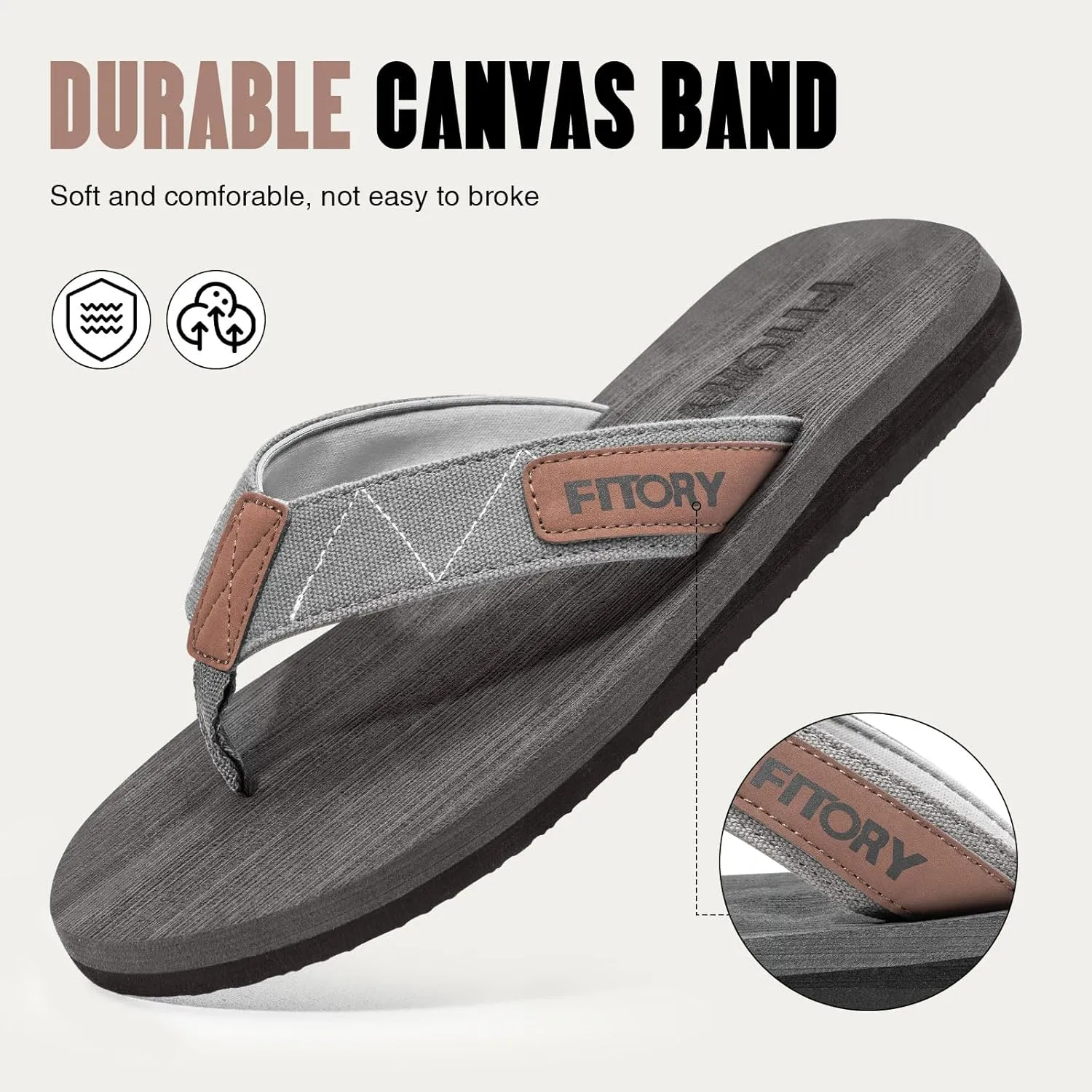 FITORY Men's Flip-Flops, Thongs Sandals Comfort Slippers for Beach