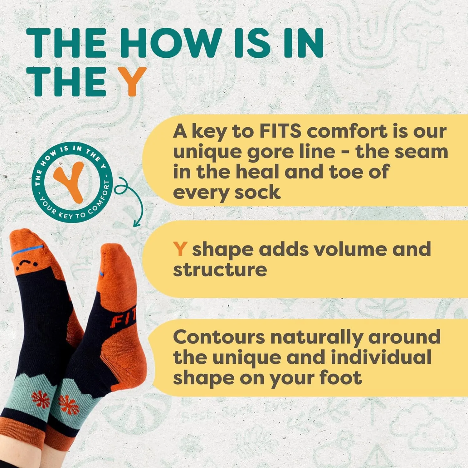 FITS Jackson Ultra Light Ski Socks for Men and Women, Ultra-fine Merino Wool, Over-the-calf, Lightweight, Whole Foot Comfort