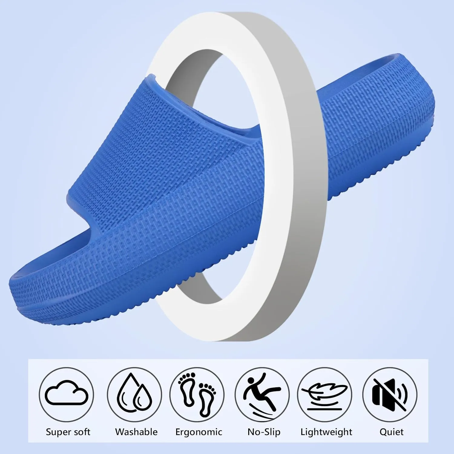 FJWYSANGU Kids Cloud Slides丨Boys Girls Bathroom Shower Sandals丨Open Toe Thick Sole Slip on Slippers丨Summer Non-slip Beach Pool Shoes