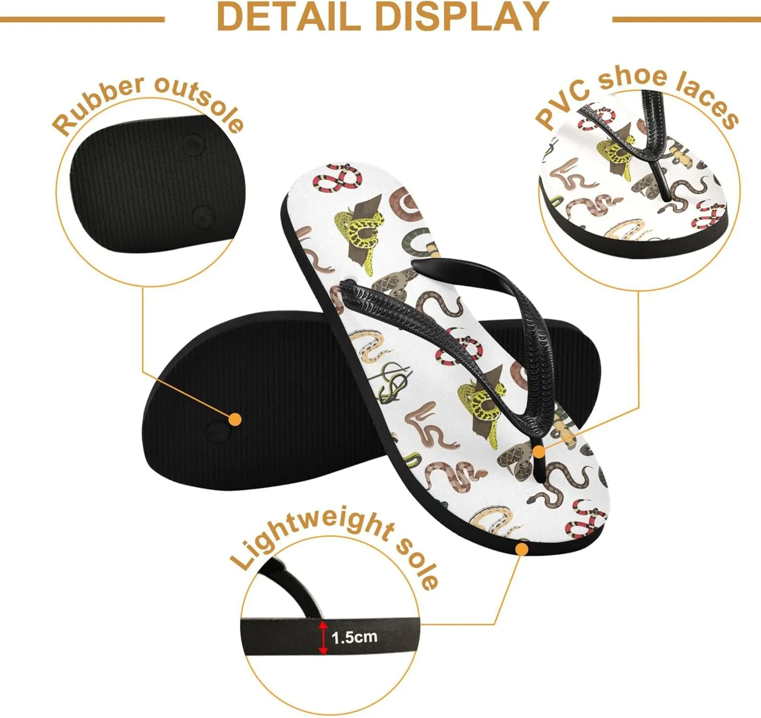 Flip Flops for Men Women Summer Sandals Bathroom Shower Shoes
