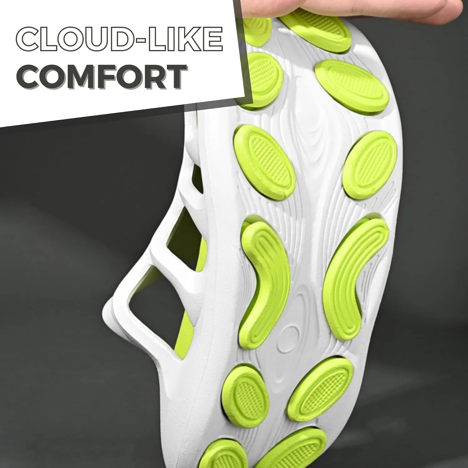 Floats Cloud Slippers for Women and Men, Pillow House Slippers Shower Shoes Indoor Slides Bathroom Sandals, Ultimate Comfort, Lightweight, Thick Sole, Non-Slip, Easy to Clean