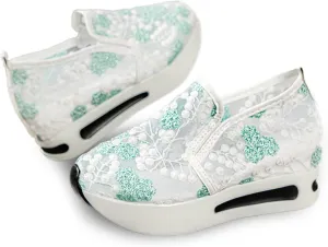 Floral Embroidery Chunky Y2k Boho Sneakers for Women, Breathable Lightweight Walking Shoes, Casual Outdoor