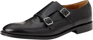 FSJ Men's Double Monk Strap Dress Loafers with Buckle, Comfortable and Breathable Round Toe Slip On Stacked Heels, Formal Business Shoes Size 4-16 US