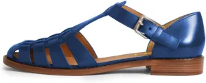 FSJ Women Retro Closed Toe Flats Sandals Low Block Heel Woven Roman Ankle Strap Hollow Caged Summer Fisherman Sandals Shoes Size 4-16 US