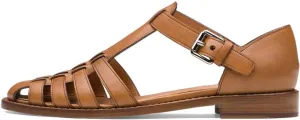 FSJ Women Retro Closed Toe Flats Sandals Low Block Heel Woven Roman Ankle Strap Hollow Caged Summer Fisherman Sandals Shoes Size 4-16 US