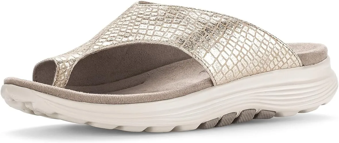 Gabor 46.812 - Sandals for Women - Platform Heel - Latex Outsole - Microfiber Lining - Suede Footbed Almond/Micro UK 7.5 (US Women's 10) B - Medium