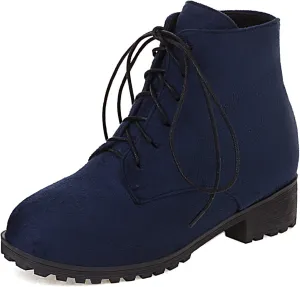Gicoiz Women Round Toe Classic Combat Chukka Ankle Boots