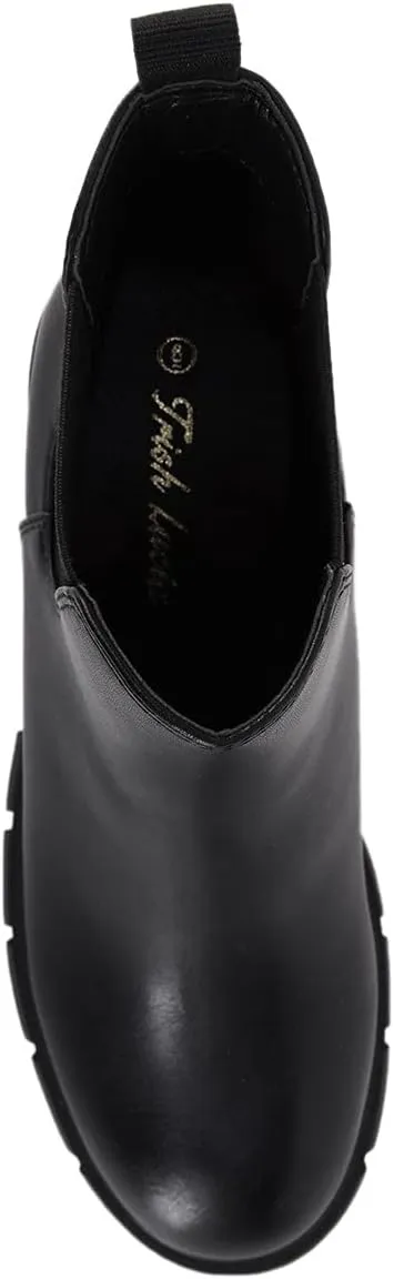 gihubafuil Women’s Chelsea Boots Fashion Platform Chunky Block Heels Slip On Combat Ankle Booties