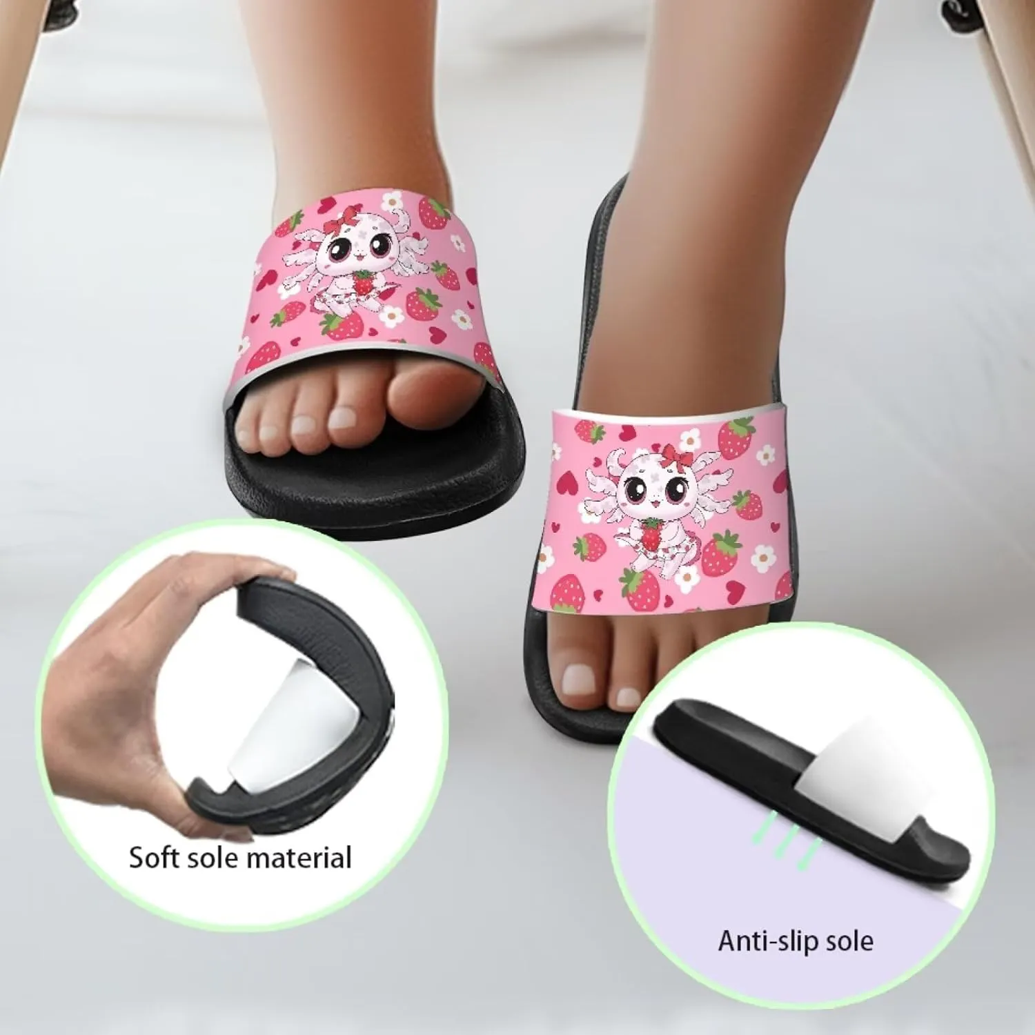 Girls Slides Cute Animal Pool Slides for Kids Summer Beach Shower Slide Sandals