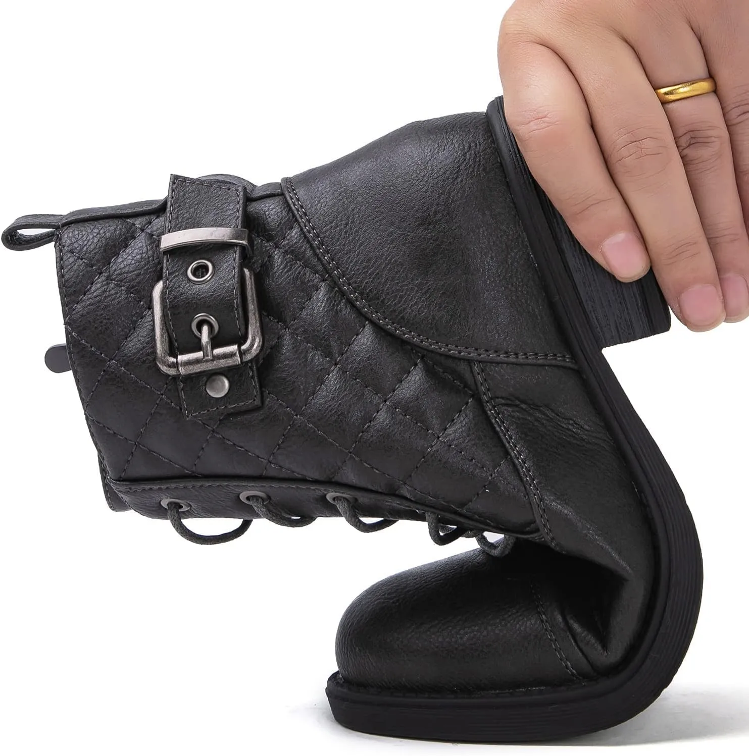 GLOBALWIN Women's Combat Boots Ankle Booties Fashion Comfortable Boots For Women