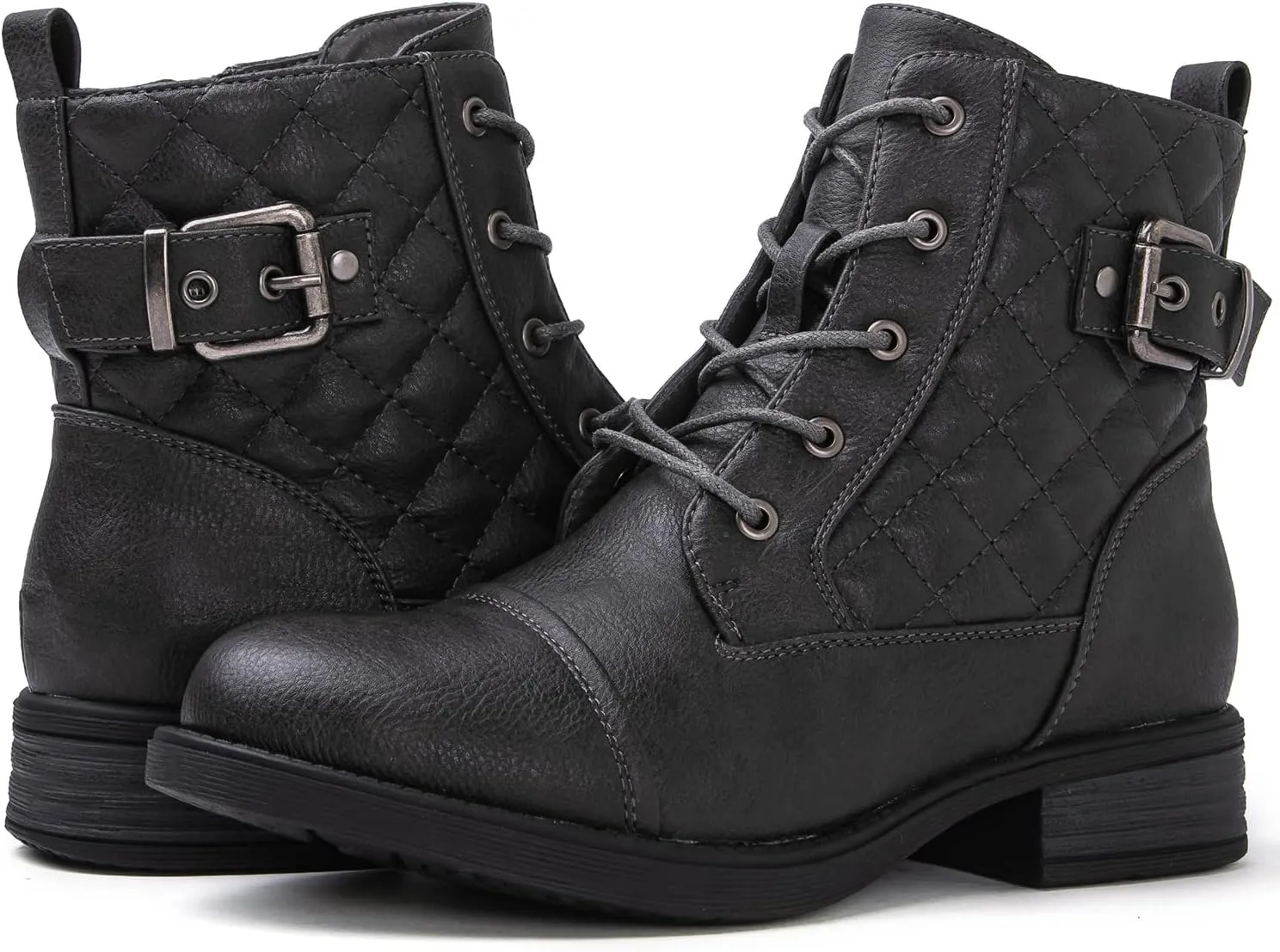 GLOBALWIN Women's Combat Boots Ankle Booties Fashion Comfortable Boots For Women