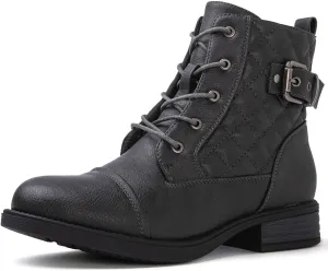 GLOBALWIN Women's Combat Boots Ankle Booties Fashion Comfortable Boots For Women