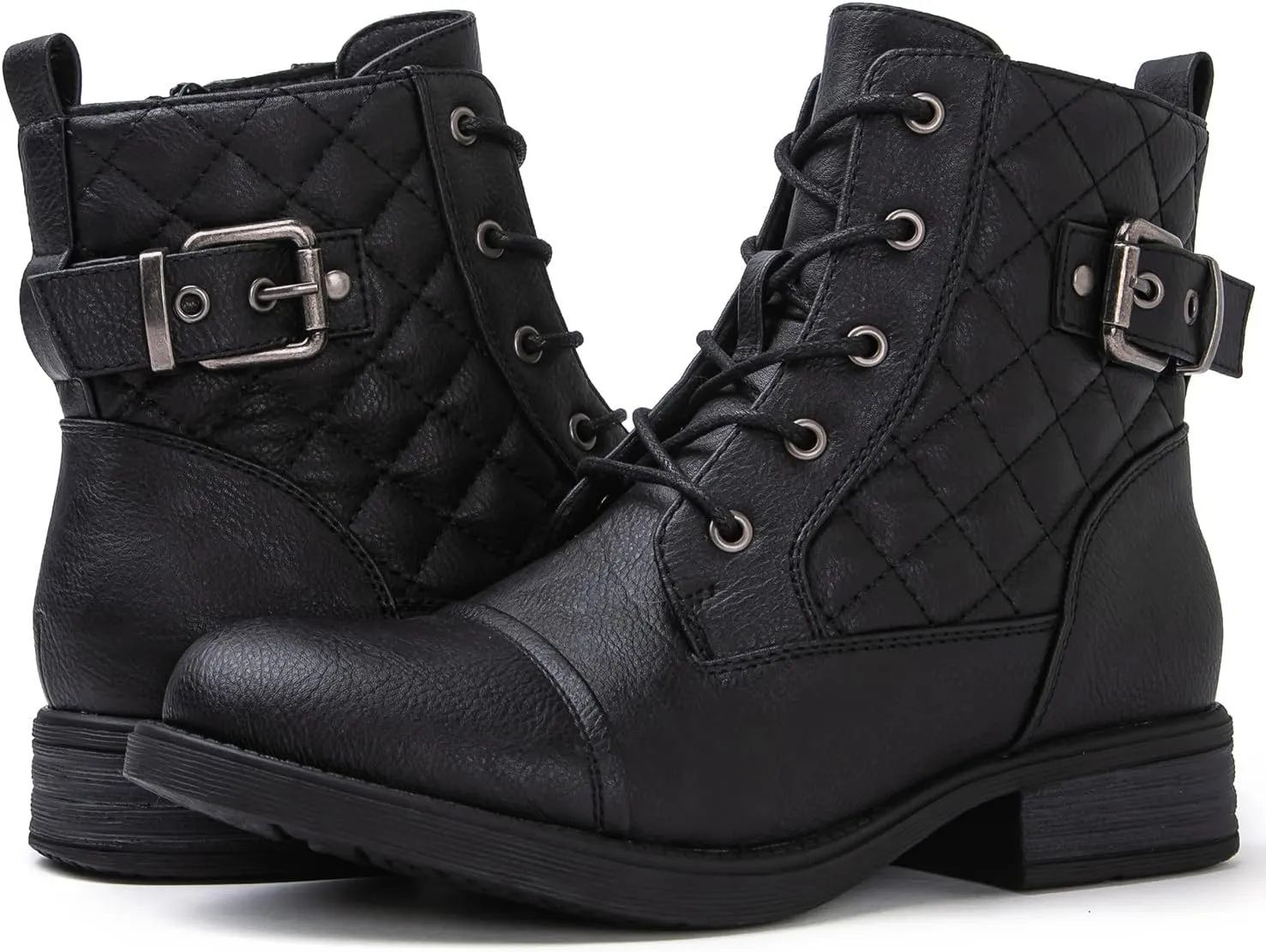 GLOBALWIN Women's Combat Boots Ankle Booties Fashion Comfortable Boots For Women