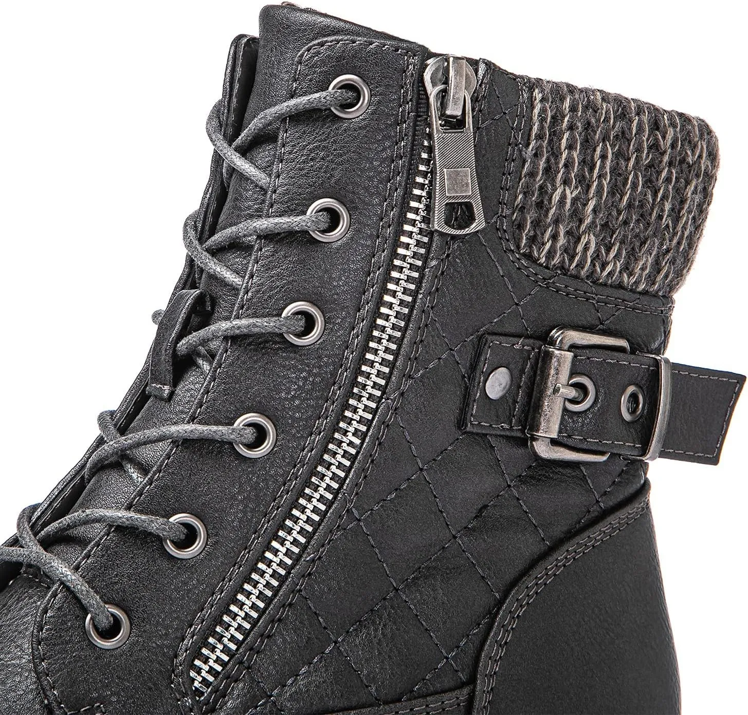 GLOBALWIN Women's Combat Boots Lace Up Boots For Women Ankle Booties With Low Heel Fashion Dressy Short Boots