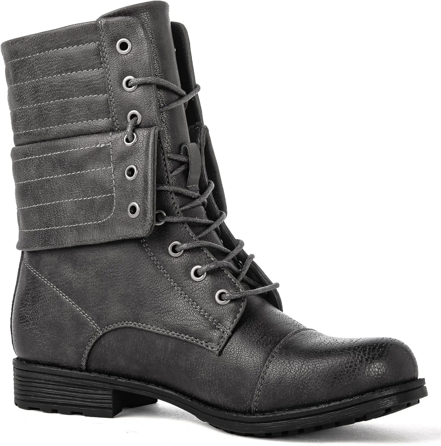 GLOBALWIN Women's Fashion Low Heels Lace Up Ankle Boots