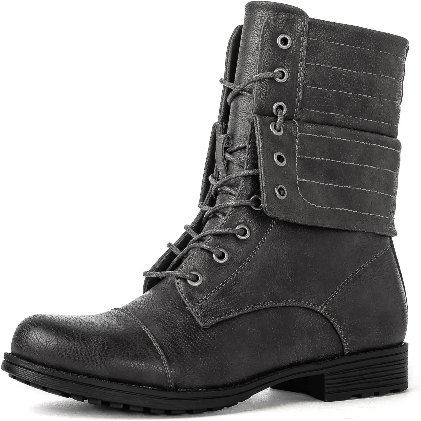 GLOBALWIN Women's Fashion Low Heels Lace Up Ankle Boots