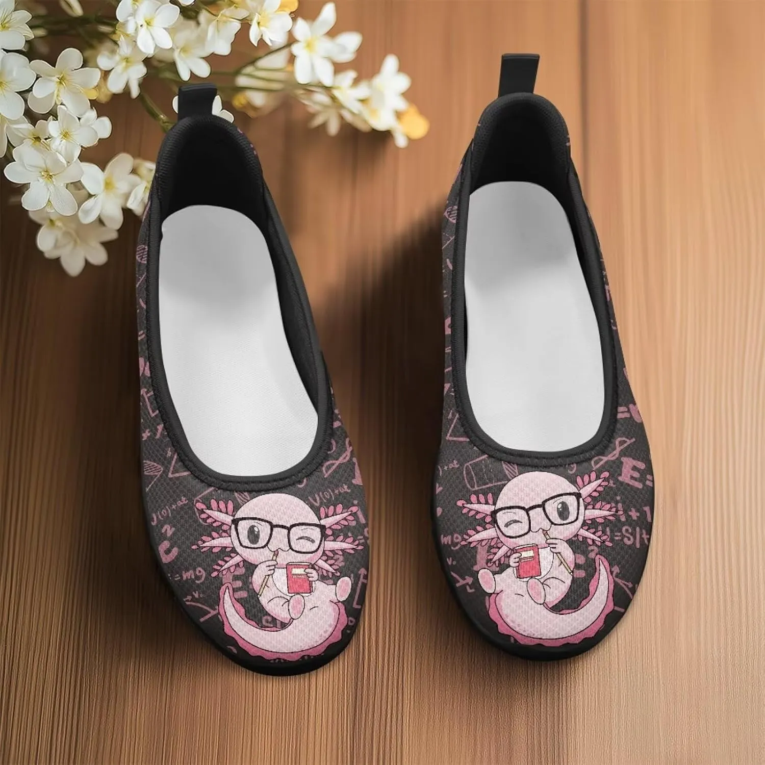 GOSTONG Women's Flats Round Toe Slip On Flats Shoes Casual Dress Shoes Breathable Non-Slip Travel Walking Shoes Black Sole Size 6-11