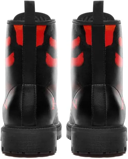 Halloween Gothic Combat Boots, Unisex Skull Platform Motorbike Leather Boots, Fashion Casual Winter Footwear