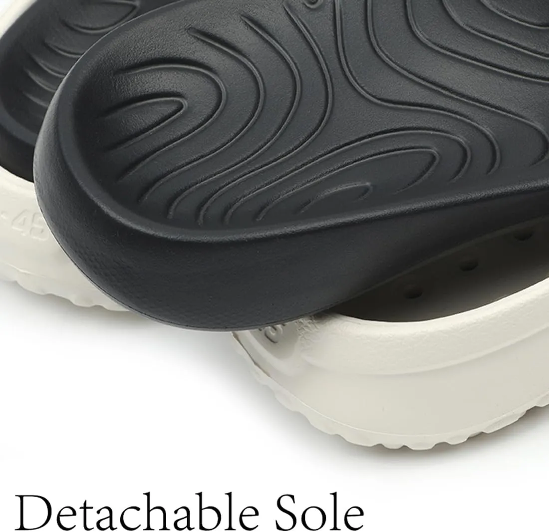 Harssidanzar Mens and Womens Clogs Garden Shoes,Non Slip Beach Sandals with Removable Insoles Outdoor Indoor HU201US