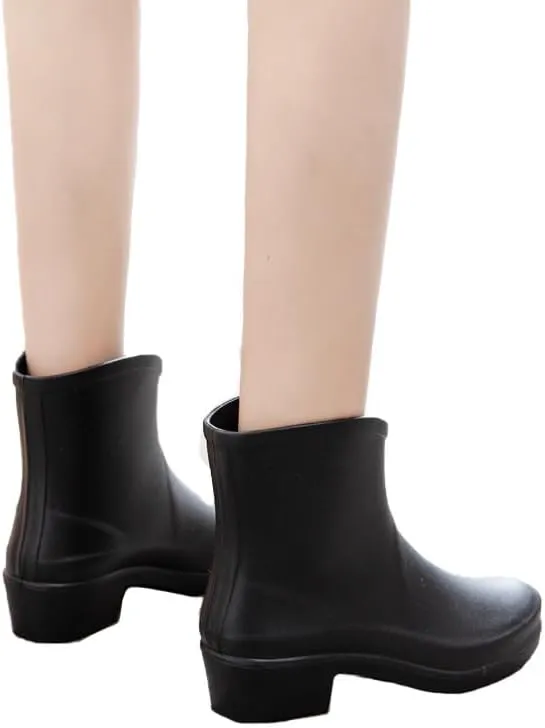 Harssidanzar Womens Ankle Rain Boots Waterproof Garden Shoes Anti-Slipping Short Rain Boots Outdoor Work Shoes HL214US
