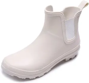 Harssidanzar Womens Short Rain Boots Waterproof Garden Shoes Anti-Slipping Ankle Rain Boots for Outdoor HL215US