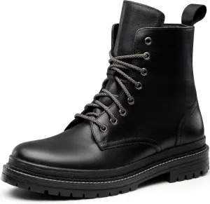 Harvest Land Men's Leather Boots Motorcycle Boots Fashion Casual Dress Chukka Boots With Side Zipper