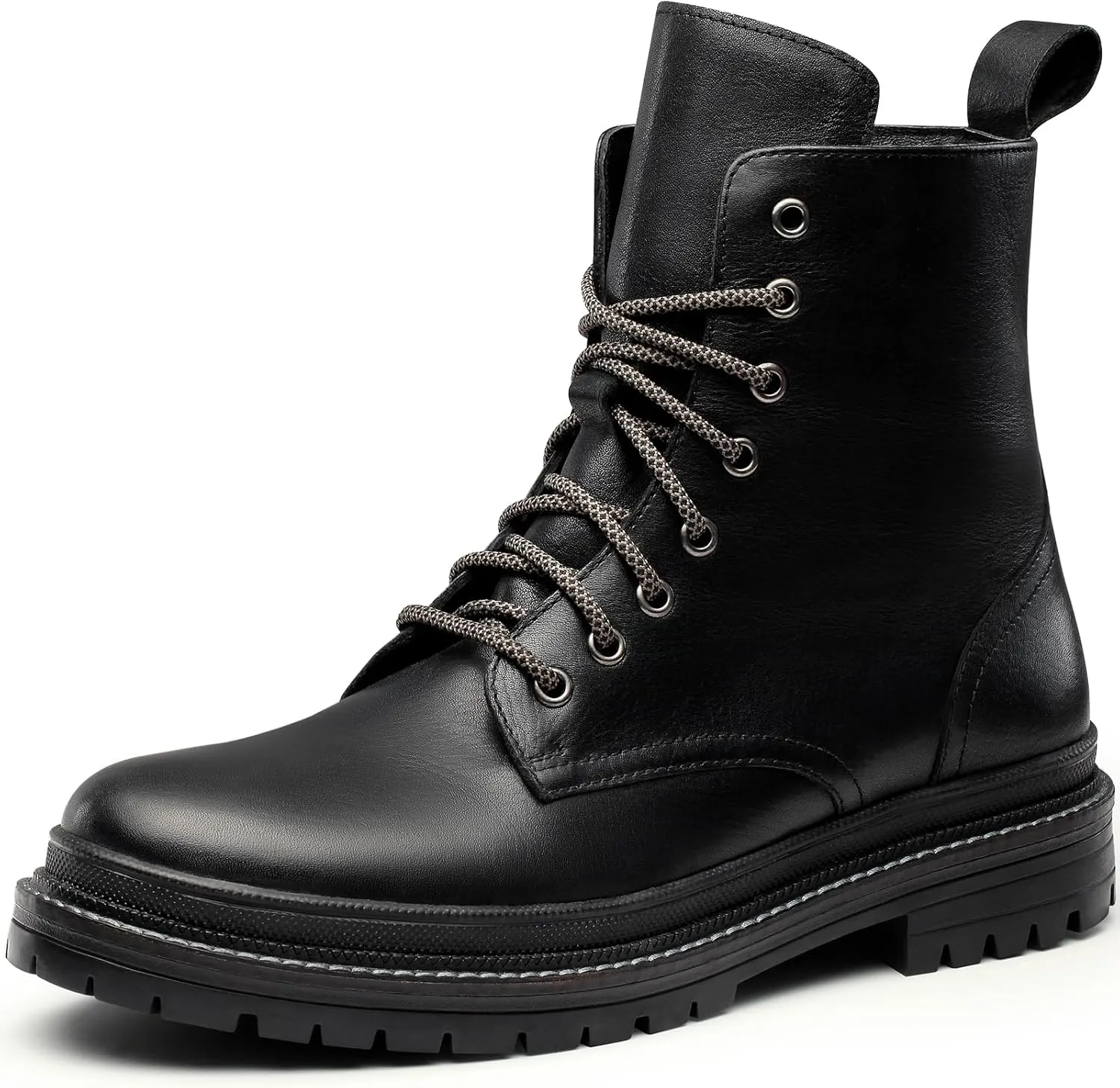 Harvest Land Men's Leather Boots Motorcycle Boots Fashion Casual Dress Chukka Boots With Side Zipper