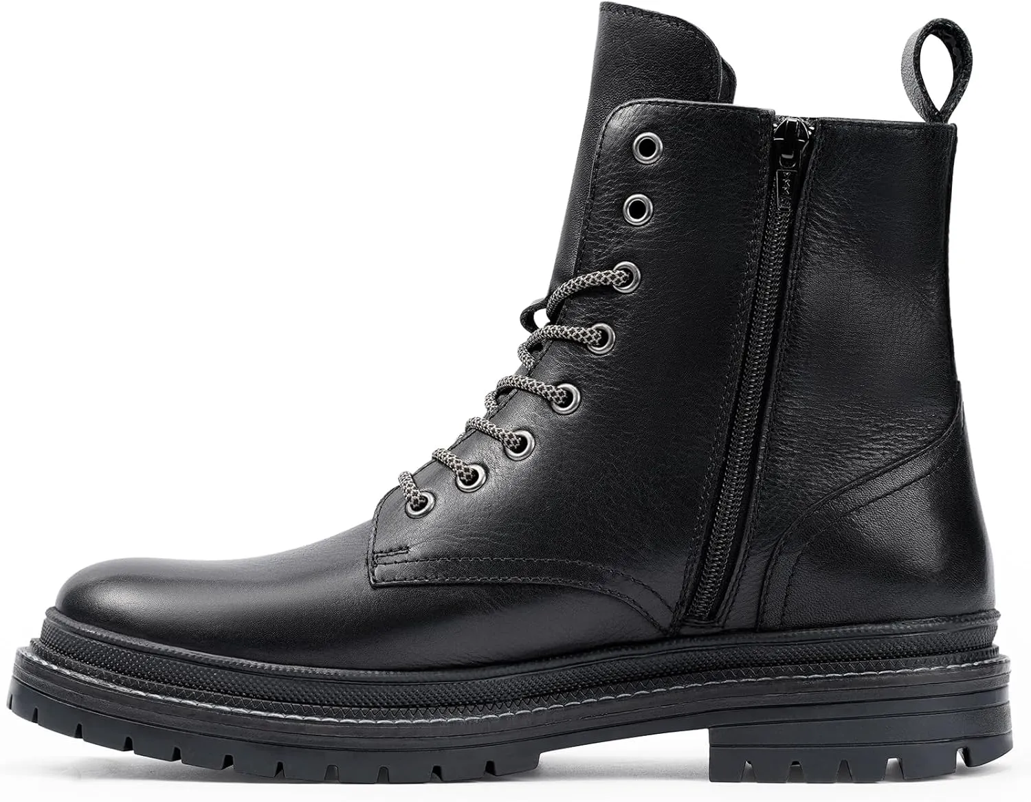Harvest Land Men's Leather Boots Motorcycle Boots Fashion Casual Dress Chukka Boots With Side Zipper