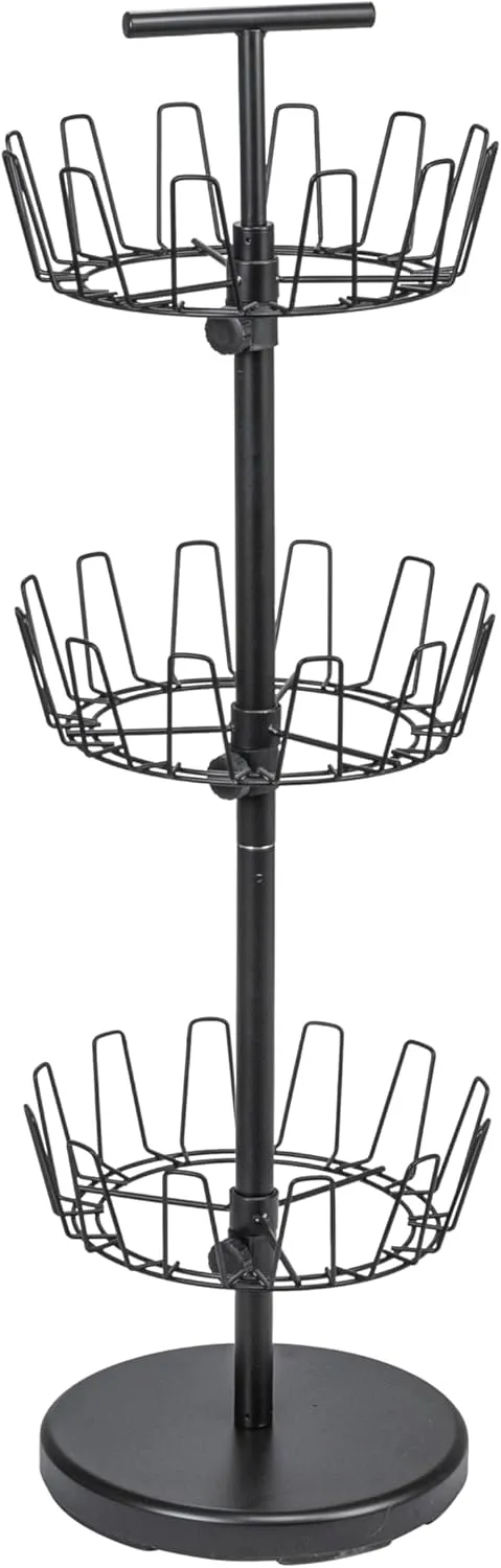 Household Essentials 3-Tier Shoe Storage Tree, Matte Black