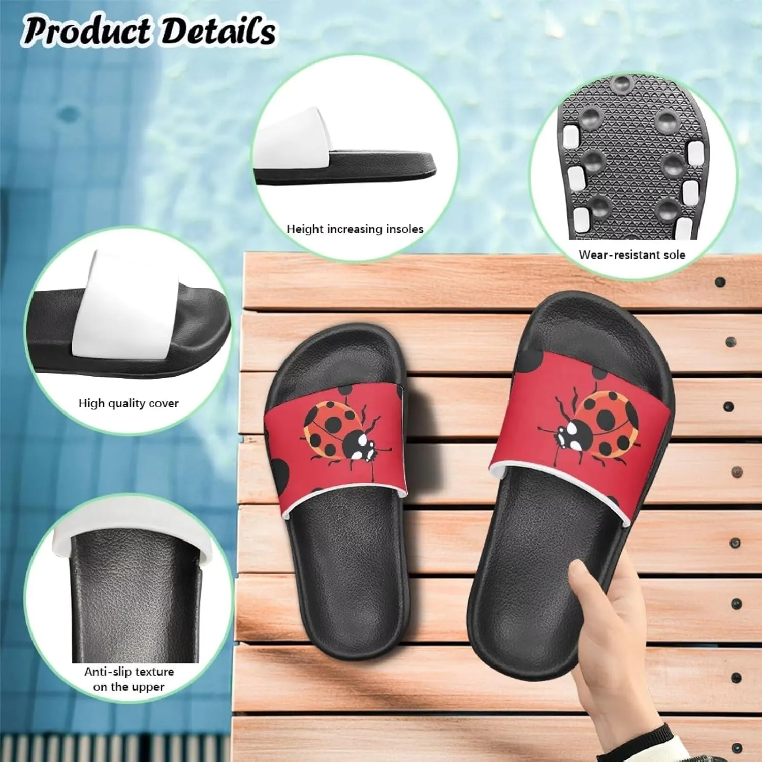 Howilath Cute Animal Print Slide Sandal for Kids Open Toe Summer Slippers EVA Sole Anti-Skid Slide Camping Hiking Shoes