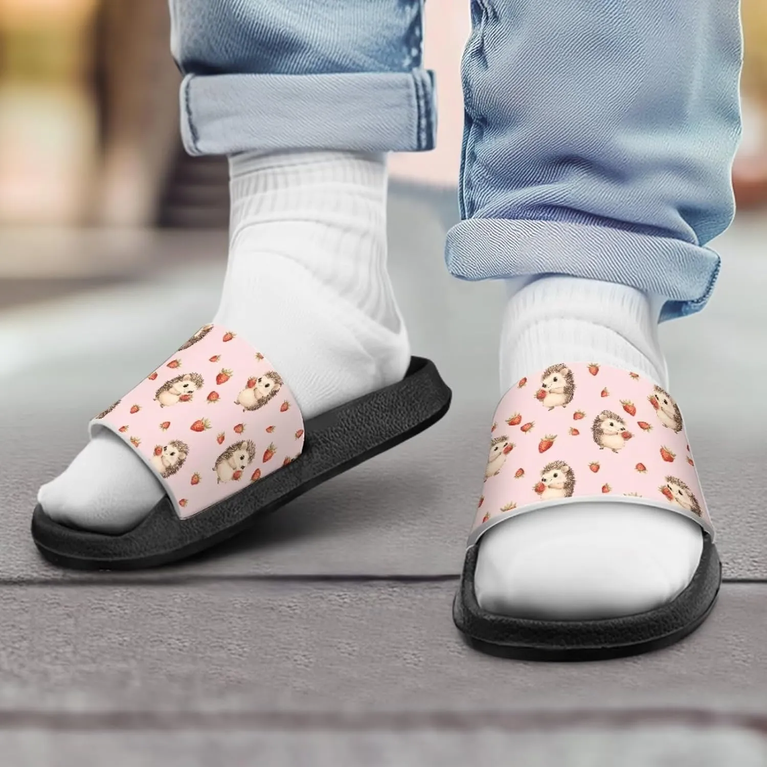 Howilath Cute Animal Print Slide Sandal for Kids Open Toe Summer Slippers EVA Sole Anti-Skid Slide Camping Hiking Shoes