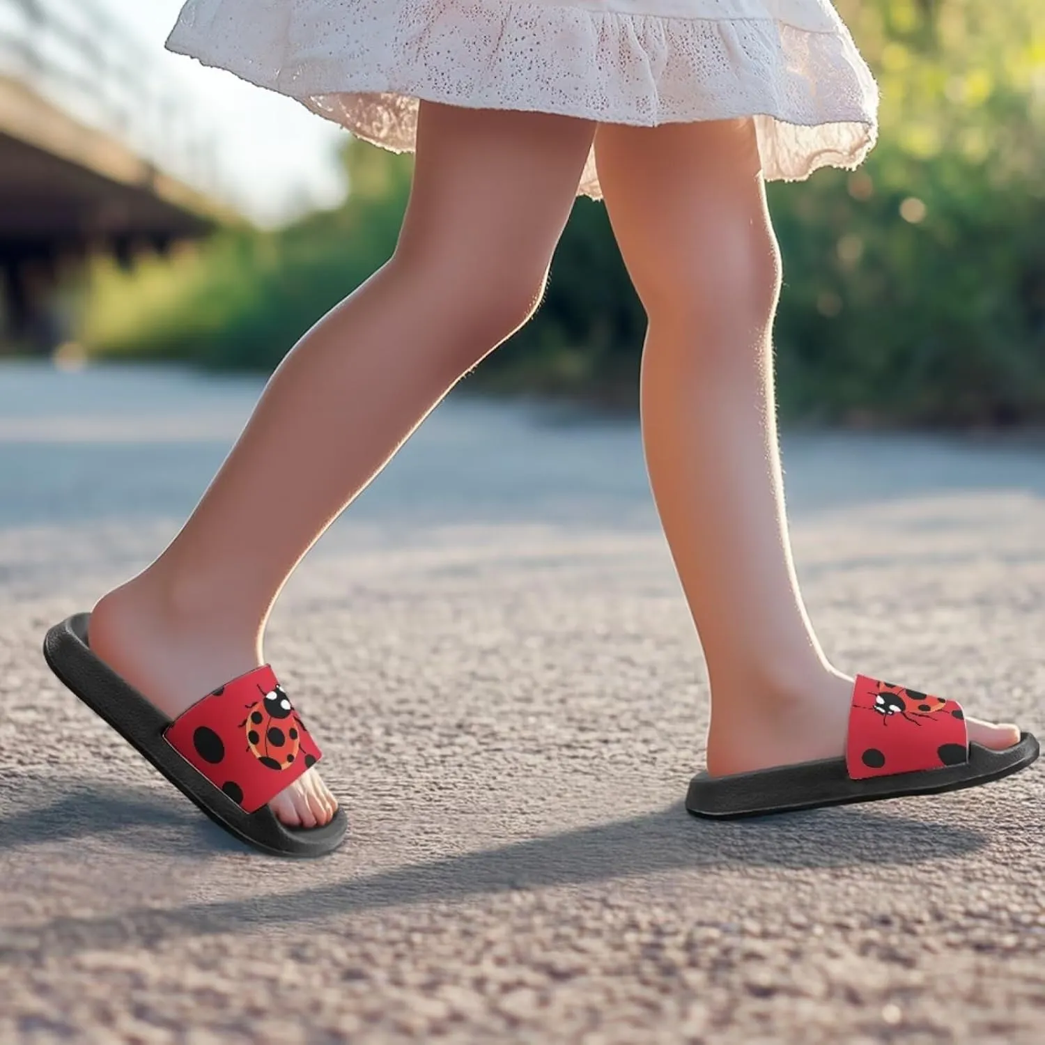 Howilath Cute Animal Print Slide Sandal for Kids Open Toe Summer Slippers EVA Sole Anti-Skid Slide Camping Hiking Shoes