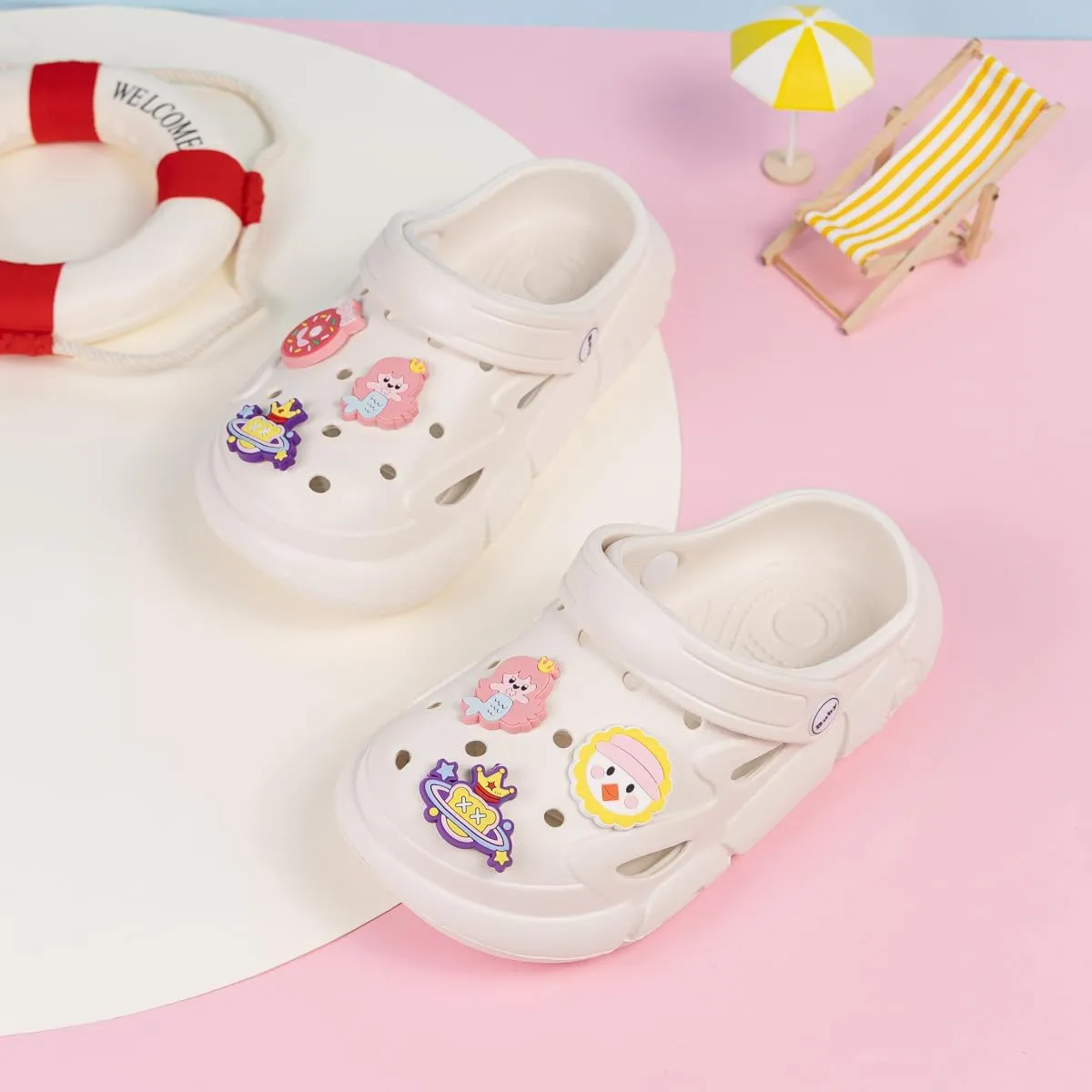 ISINER Boys Girls Toddler Clogs Garden Glogs Sandals Cute Summer Water Shoes Slip On Clogs Indoor Outdoor Children Beach Pool Shoes