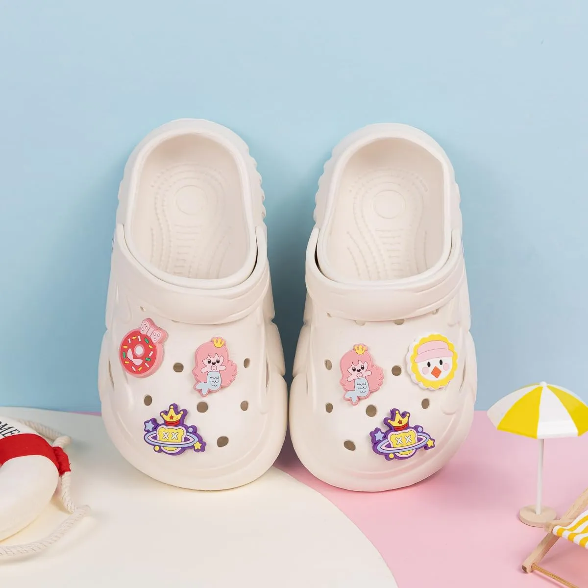 ISINER Boys Girls Toddler Clogs Garden Glogs Sandals Cute Summer Water Shoes Slip On Clogs Indoor Outdoor Children Beach Pool Shoes