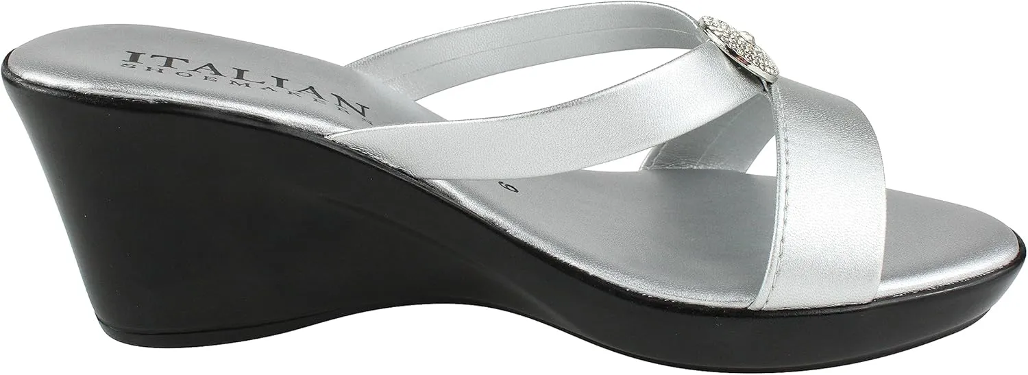 ITALIAN Shoemakers Besy Women's Wedge Moderate Height Band Sandal